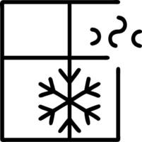 Glossy snowflakes on glass with foggy breath and copy space vector