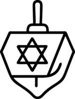 Glowing abstract dreidel with neon Hanukkah symbols digital art style vector