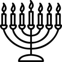 Glowing abstract menorah with candles vibrant digital art style vector
