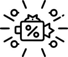 Glowing abstract sale icon with floating tech elements vector