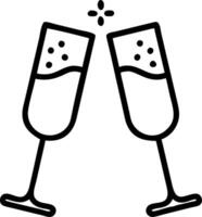 Holographic Champagne Flutes vector