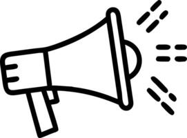 Holographic megaphone with glowing speech symbols white background vector