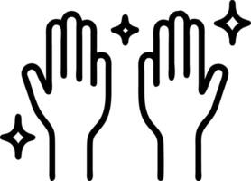 Holographic raised hands with glowing rights symbols copy space on side vector