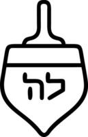 Isolated dreidel with Hebrew letters on white background vector