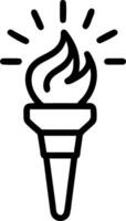 Isolated glowing torch icon symbolizing hope and freedom for Human Rights Day vector