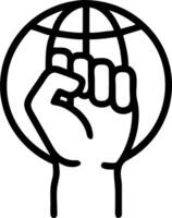 Isolated globe with raised fists symbolizing global activism for Human Rights Day vector