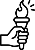 Isolated hand holding a glowing torch symbolizing hope and rights for Human Rights Day vector