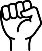 Isolated raised fist icon symbolizing activism and justice for Human Rights Day vector