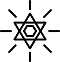 Isolated Star of David with glowing effect on white background vector