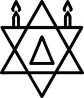 Isolated Star of David with Hanukkah candles on white background vector