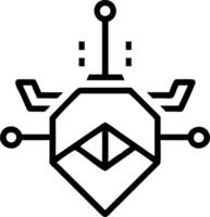 Macro of dreidel with futuristic holographic symbols on each side vector