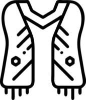 Macro of a glowing digital scarf with neon patterns vector