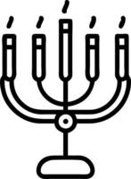 Macro of futuristic Hanukkah candleholder with glowing LED strips vector