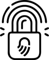 Macro shot of a digital fingerprint unlocking a glowing padlock symbolizing security and rights vector
