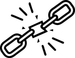 Macro shot of digital chains breaking symbolizing freedom and liberation vector