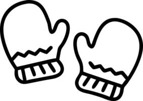 Mittens with knitted design isolated on white vector