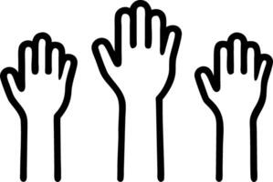 Plain white background with raised hands copy space for Human Rights Day vector