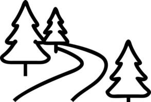 Plain white winter pathway with snow covered trees and copy space vector