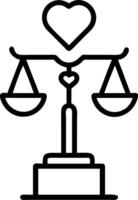 Podium with a glowing heart and scales of justice symbolizing love and fairness for Human Rights Day vector