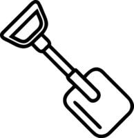 Snow shovel icon with handle isolated on white background vector