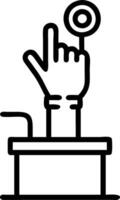 Podium with equality symbol and hand symbolizing fairness and unity with ample copy space vector
