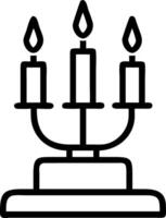Podium with glowing Hanukkah candles on top copy space on base vector
