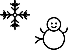 Snowflake and snowman border with copy space for festive text vector