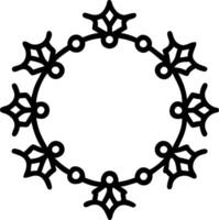 Snowflakes and holly wreath border with copy space vector