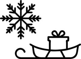 Snowflake and sleigh border with copy space vector