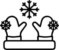 Snowflakes and mittens podium with copy space vector