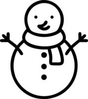 Snowman with scarf icon on isolated white background vector