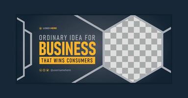 Simple Business Facebook Cover Design Company Web Banner Layout LinkedIn Banner vector