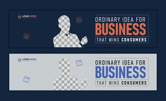 Modern Simple Business LinkedIn Cover Design Template Concept Web Banner Layout LinkedIn Banner vector