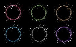 Colorful Circular Shiny Frames With Sparkles vector