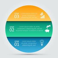 Template for diagram, graph, presentation and chart. Business concept with 3 options, parts, steps or processes. Abstract background vector