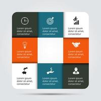 Infographic design template. Business concept with 8 options, parts, steps or processes. Can be used for workflow layout, diagram, number options, web design. Data visualization. vector
