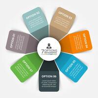Elements for infographic. Template for cycle diagram, graph, presentation and round chart. Business concept with 7 options, parts, steps or processes. Abstract background. vector