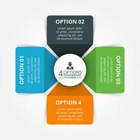 Infographic template for cycle diagram, graph, presentation and round chart. Business concept with 4 options, parts, steps or processes. Abstract background. vector
