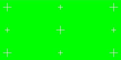 Green chromakey background with motion tracking markers. flat illustration for adding VFX in movie post-production. vector