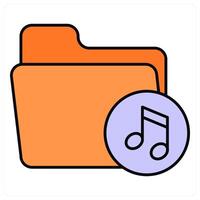 Music Folder and music icon concept vector