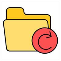 Refresh Folder and refresh icon concept vector