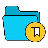 Bookmark Folder and data icon concept vector
