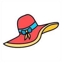 Hat and sun icon concept vector