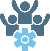 Team Support Line Two Colour Icon Design vector