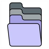 Subfolder and network icon concept vector
