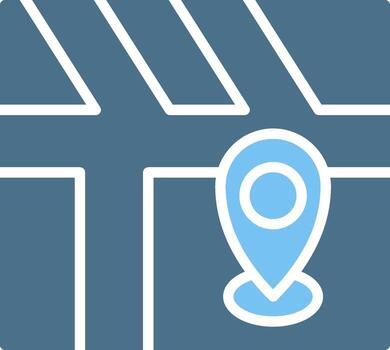 Geolocation Line Two Colour Icon Design vector