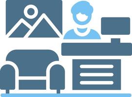 Lobby Line Two Colour Icon Design vector