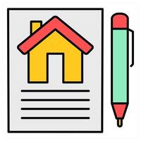 Property Papers and property document icon concept vector