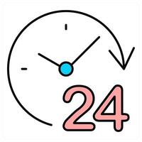 24x7 Service and support icon concept vector
