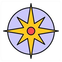 Compass and south icon concept vector